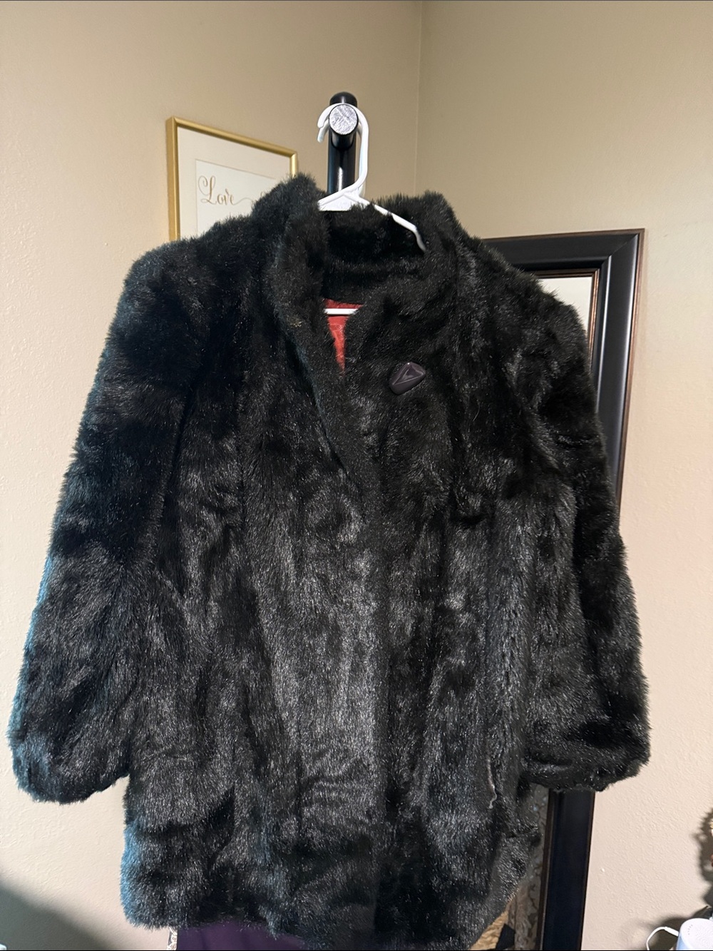 Beautiful Vintage Jordache Black Faux Fur Teddy Coat for Women